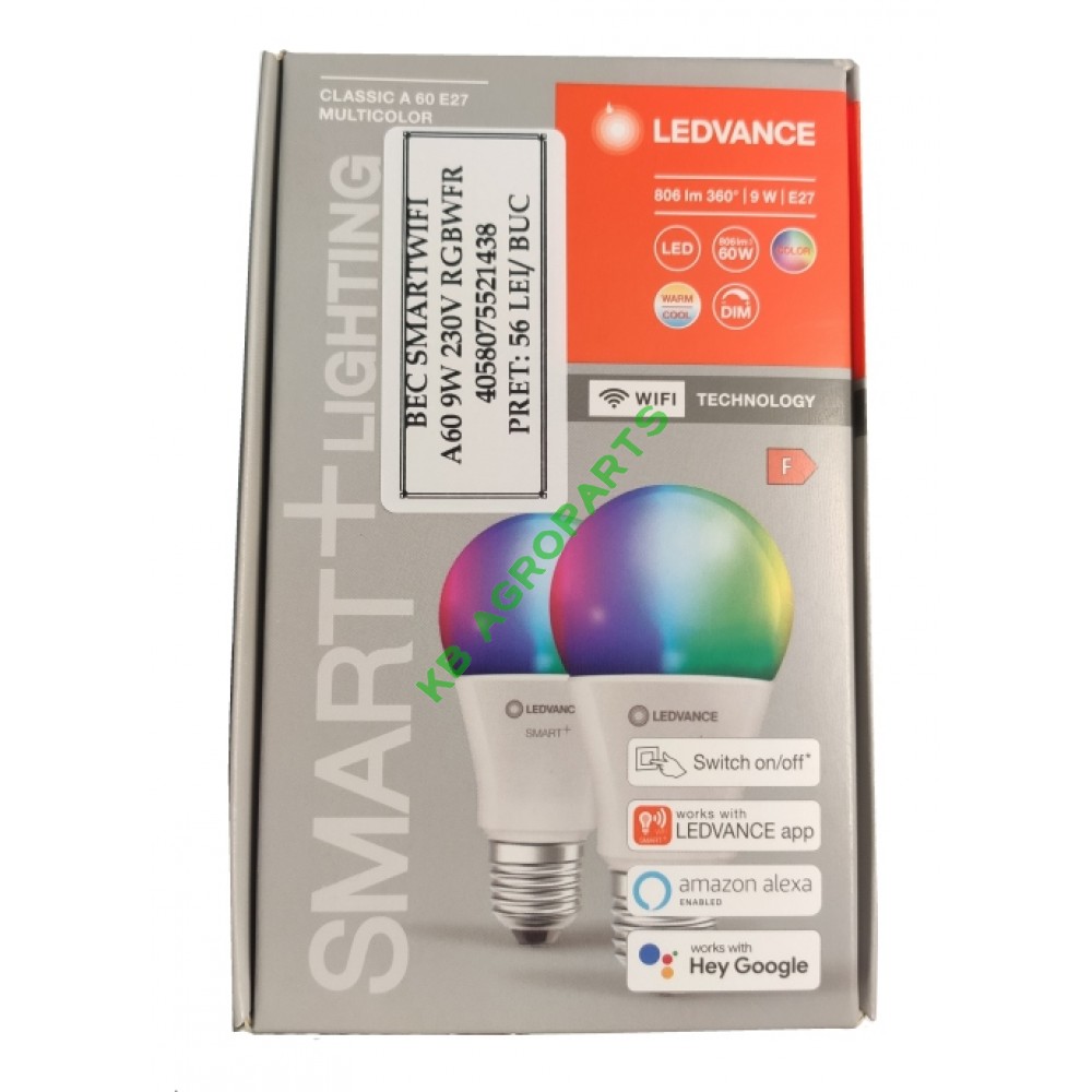 BEC SMARTWIFI A60 9W 230V RGBWFR
