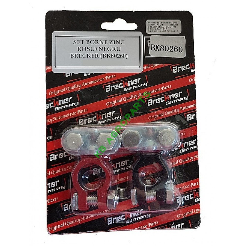 SET BORNE ZINC ROSU+NEGRU BRECKER