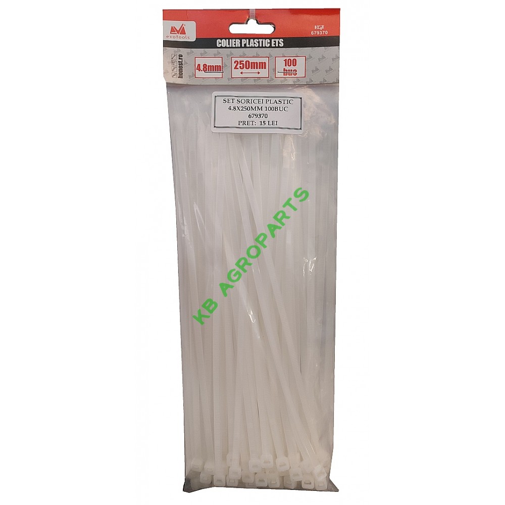 SET 100 BUC SORICEI PLASTIC 4.8 X 250MM