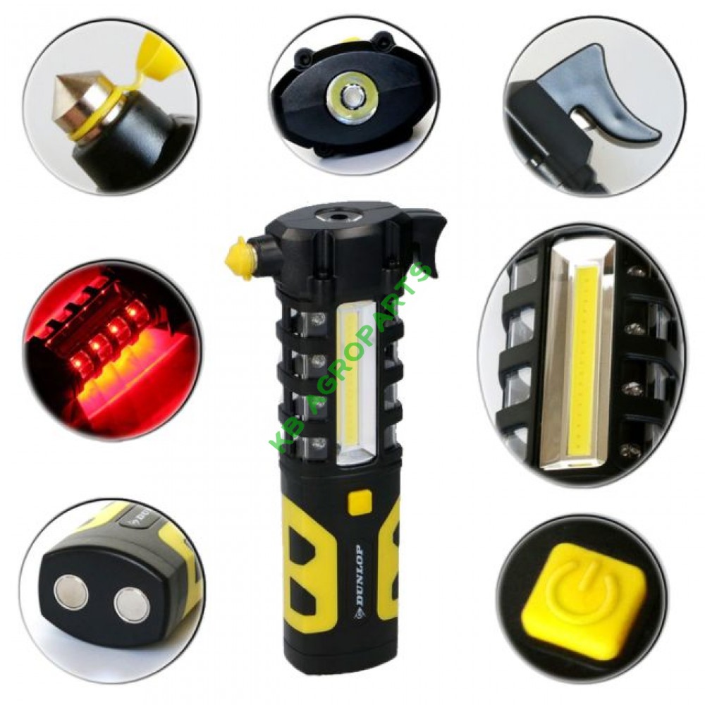 LAMPA LED URGENTA MULTIFUNCTIONAL DUNLOP, CU CIOCAN SI CUTTER